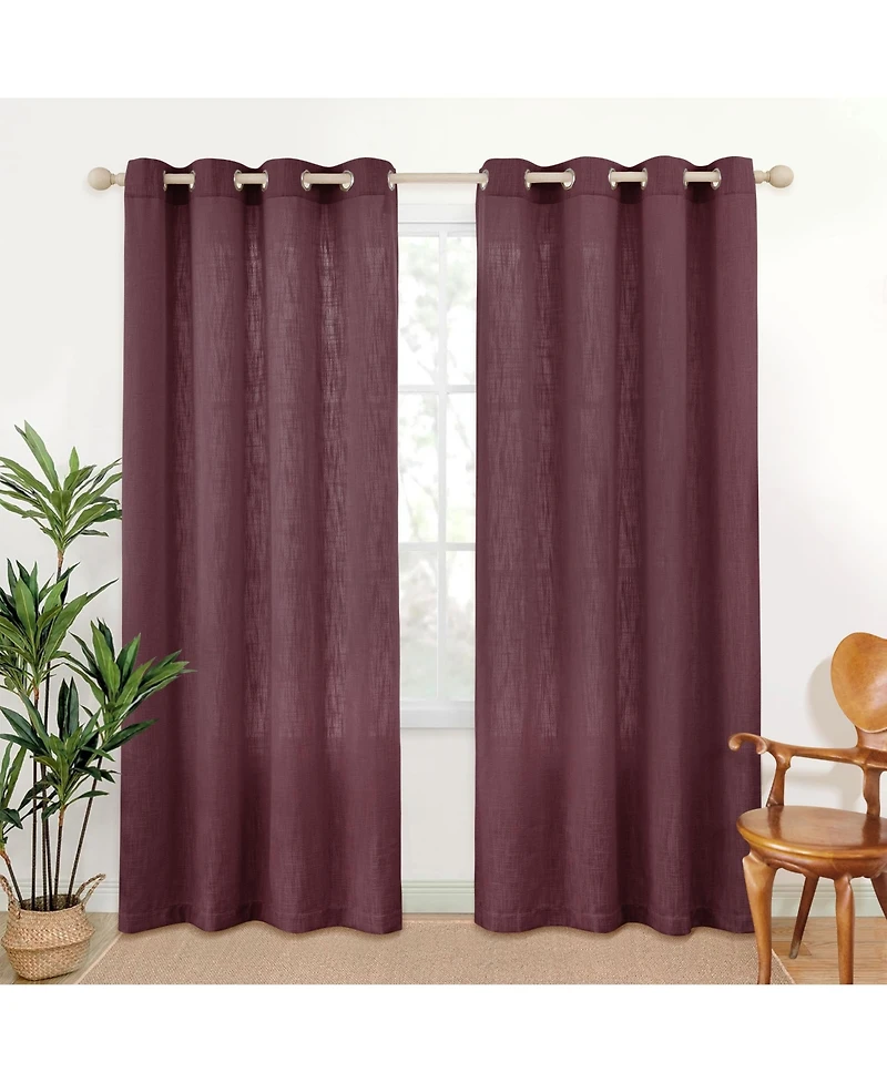 Linen Blend Privacy and Light Filtering Texture Grommet Pair(2 Panels
