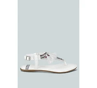 Risha Genuine Leather Tassel Sandals