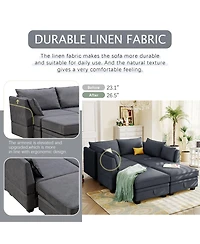 Modern Large U-Shape Modular Sectional Sofa, Convertible Sofa Bed with Reversible Chaise for Living Room, Storage Seat