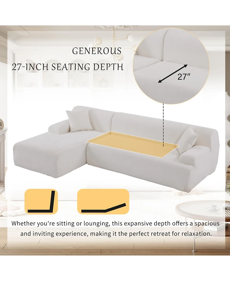 Modern Large L-Shape Modular Sectional Sofa for Living Room, Bedroom, Salon, 2 Piece Free Combination, Simplified Style