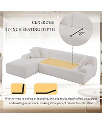 Modern Large L-Shape Modular Sectional Sofa for Living Room, Bedroom, Salon, 2 Piece Free Combination, Simplified Style