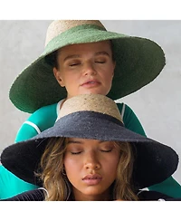Brunna.co Riri Duo Jute Handwoven Straw Hat In Natural & Black