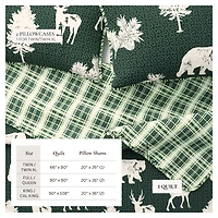 Linery & Co. Deer & Trees Microfiber Quilt Set with Shams