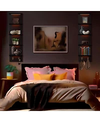 Sorbus 5 Tier Wall Mounted Floating Shelf Unit with Led Lights - Home Decor and Storage Organizer