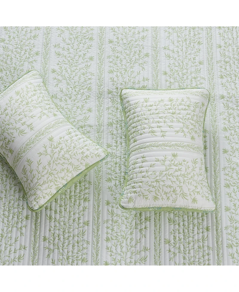 Linery & Co. Floral Striped Microfiber Quilt Set With Shams