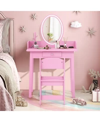 Kids Vanity Set with Lighted Mirror