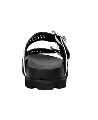 Marc Fisher Ltd Women's Mylan Woven Buckle Straps Flat Sandals