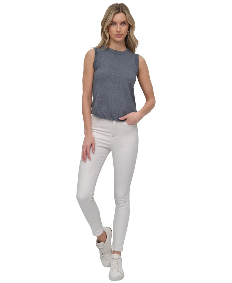Dkny Jeans Women's Cotton Boucle Sleeveless Sweater