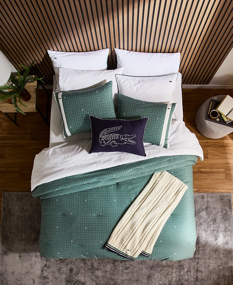 Lacoste Home Heritage Geo Cotton 3-Pc. Comforter Set