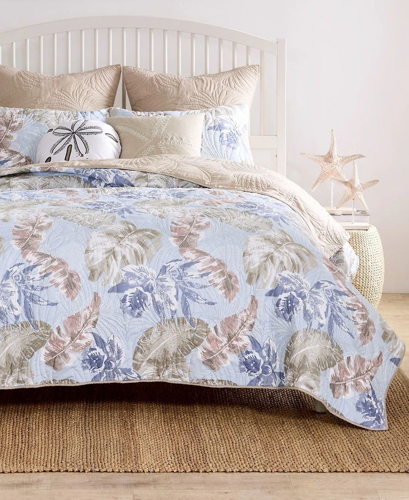 Greenland Home Fashions Tropics Coastal Palm 2 Piece Quilt Set, Twin/Twin Xl