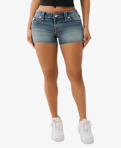 True Religion Women's Joey Big T Wing Cut Off Shorts