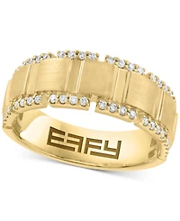 Effy Men's Diamond Brush Finish Band (1/3 ct. t.w.) in 14k Gold
