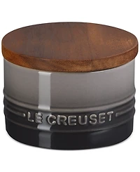 Le Creuset Stoneware Signature Salt Cellar with Wood Lid, 7-Oz.