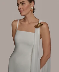 Donna Karan New York Women's Straight-Neck Chiffon-Sash Gown