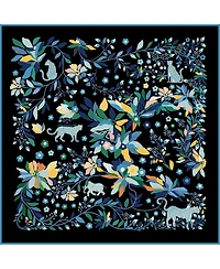 Jessie Zhao New York Double Sided Wool Silk Scarf Of Night Jungle Reverie