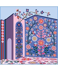 Jessie Zhao New York Double Sided Wool Silk Scarf Of Flower Imagination