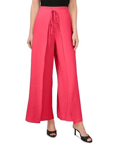 CeCe Women's Overlap Tie Front Wide Leg Soft Pants