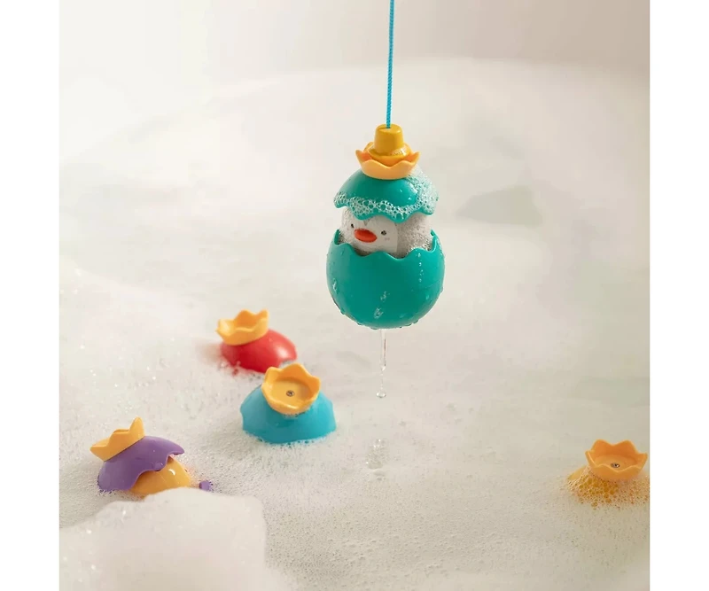 Sperric Toddler Egret Magnetic Fishing Game Bath Toy with Fishing Rod & Surprise Animal Eggs, Floating Water Toy Kids, Fun Hand-Eye Coordination Game