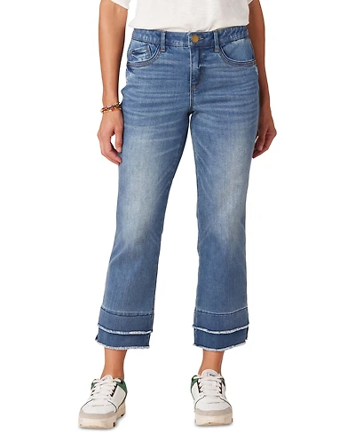 Democracy Petite "Ab" Solution Kick Flare Mid Rise Jeans