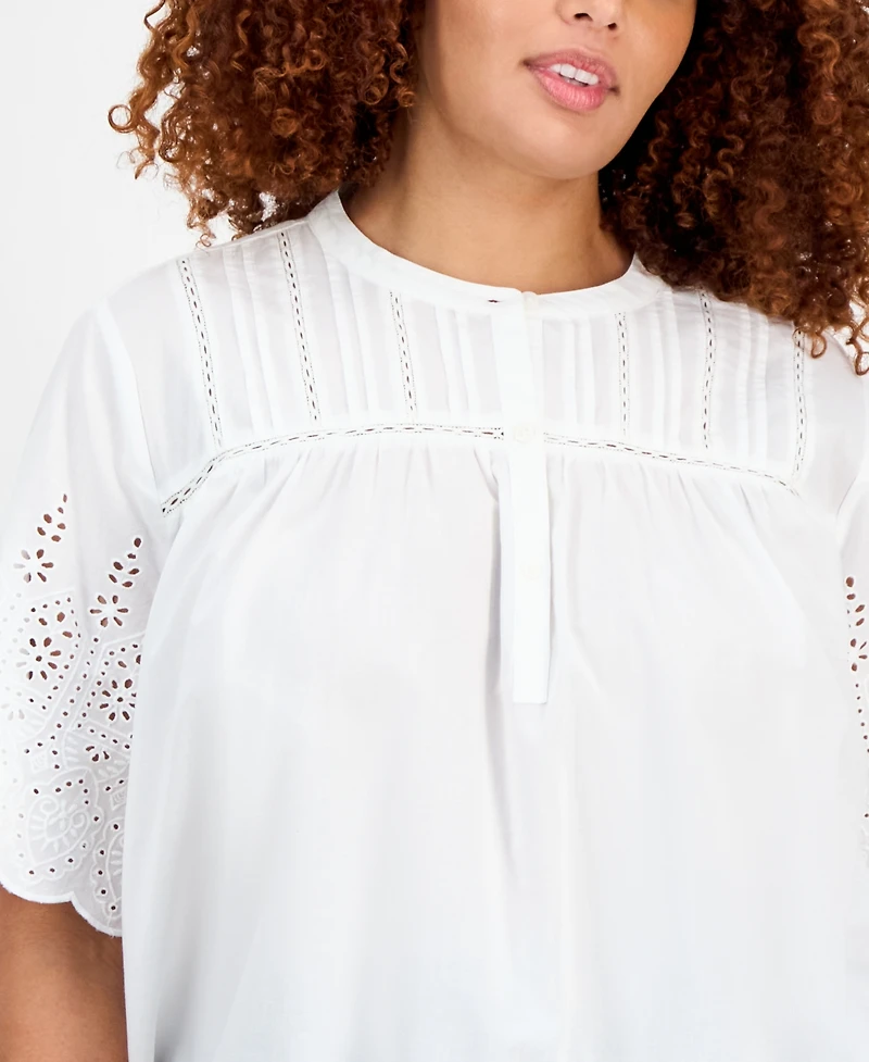 Style & Co Plus Size Short-Sleeve Blouse, Exclusively at Macy's