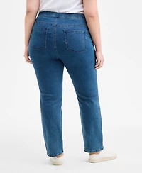 Style & Co Plus Straight-Leg Pull-On Jeans, Exclusively at Macy's