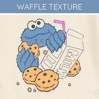 Sesame Street Little Boys Cookie Monster Waffle Knit Pullover Sweatshirt and Jogger Pants Outfit Set