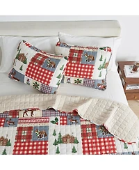 Linery & Co. Festive Holiday Reversible Microfiber Quilt Set with Shams