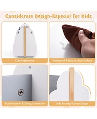 Kids Wooden Bookshelf with Universal Wheels