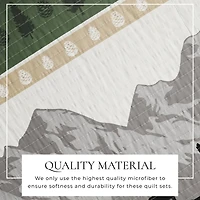 Linery & Co. Mountain Scape & Plaid Microfiber Quilt Set With Shams