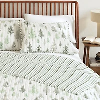 Linery & Co. Rustic Lodge Trees Microfiber Quilt Set With Shams