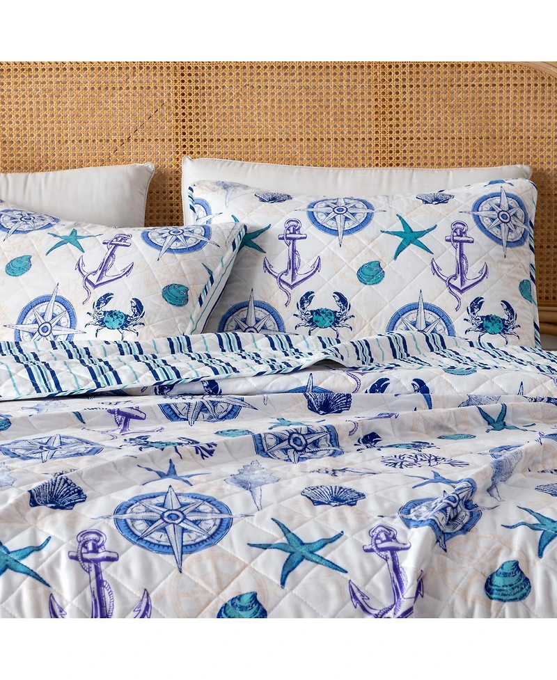 Linery & Co. Nautical Microfiber Quilt Set With Shams