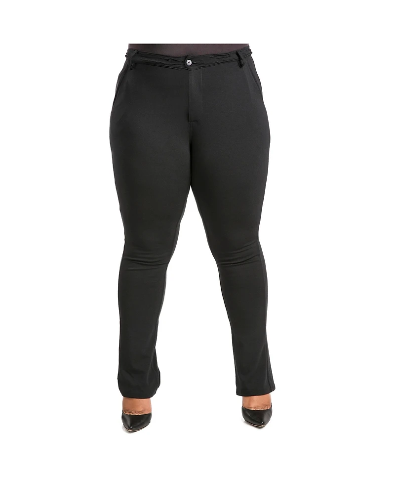 Poetic Justice Plus Size Ponte Classic Casual Pant