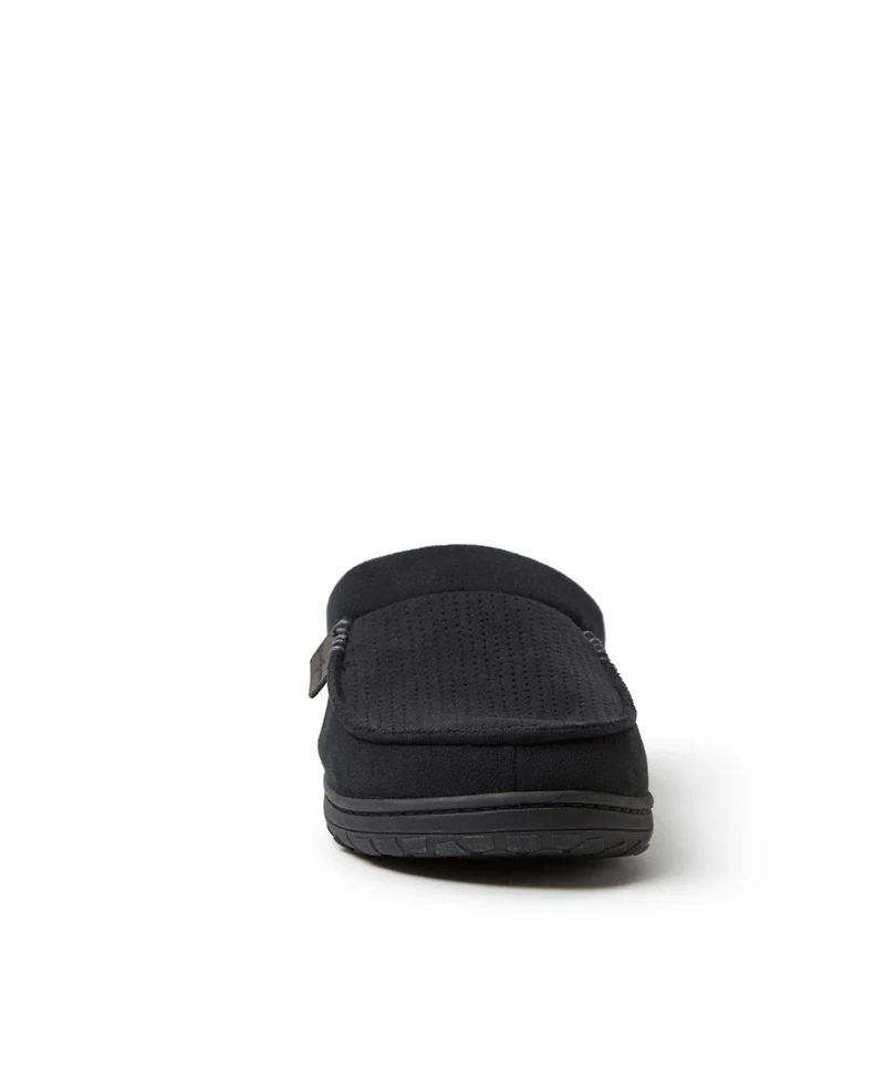 Dearfoams Men's Brendan Perforated Moccasin Toe Clog House Shoe Slipper