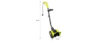 Outsunny Snow Shovel with Wheels, Snow Pusher, Cushioned Adjustable Angle Handle Snow Removal Tool, 29" Blade, 10" Wheels, Yellow