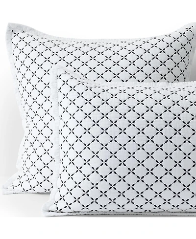 Lands' End Embroidered Diamond Double Voile Sham