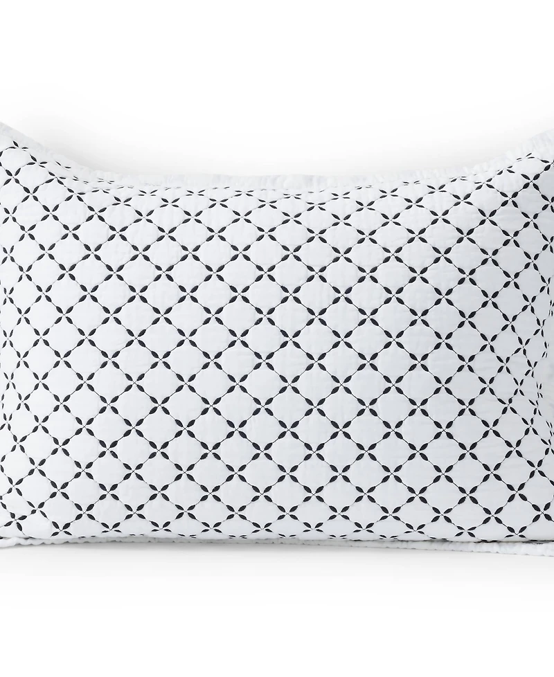 Lands' End Embroidered Diamond Double Voile Sham