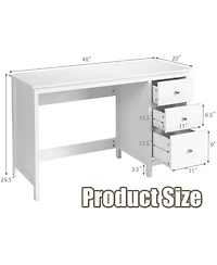 3-Drawer Home Office Study Computer Desk with Spacious Desktop