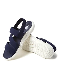 Dearfoams Women's Emilia Elastic Gore Strappy Sandal