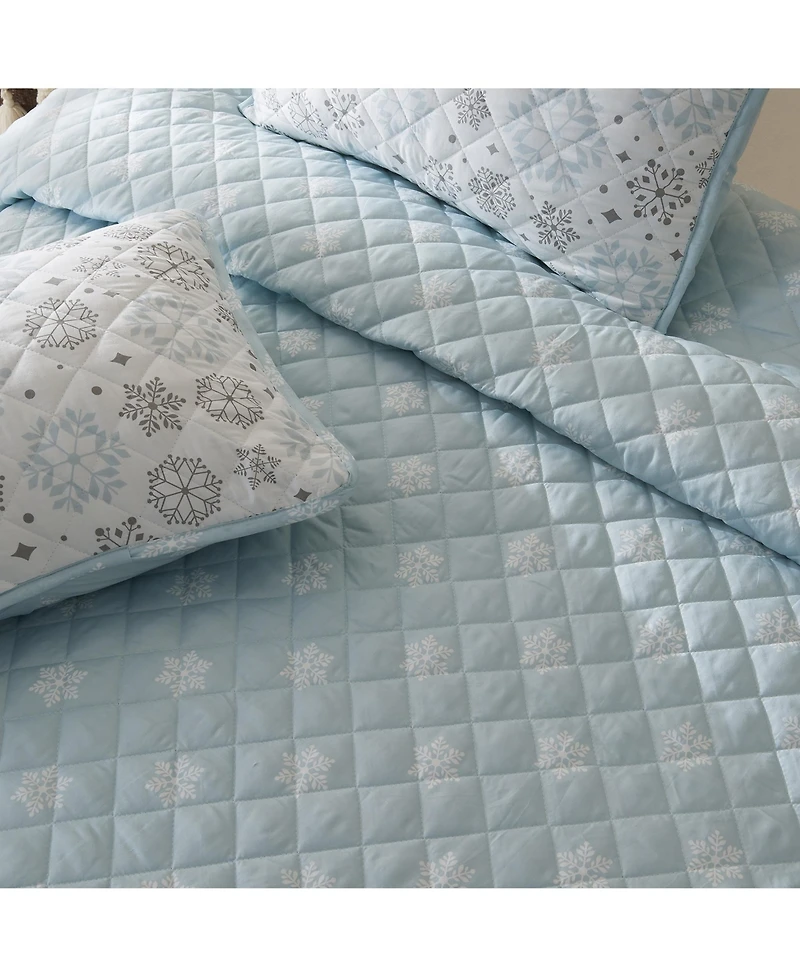 Linery & Co. Snowflake Microfiber Quilt Set with Shams