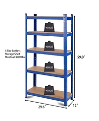 29.5 x 59 Inch Adjustable 5-layer 2000 lbs Capacity Tool Shelf
