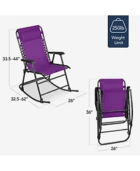 Best Choice Products Folding Outdoor Zero Gravity Rocking Lounge Chair w/ Headrest Pillow