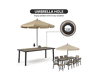 Piece Aluminum Outdoor Patio Dining Set with Rectangle Table