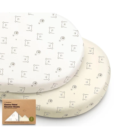 KeaBabies Bassinet Sheet for Baby Girls, Boys, 2-Pack Soothe Fitted Sheets, Bedside Mattress
