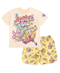 SpongeBob SquarePants Toddler Girls T-Shirt and French Terry Shorts Outfit Set