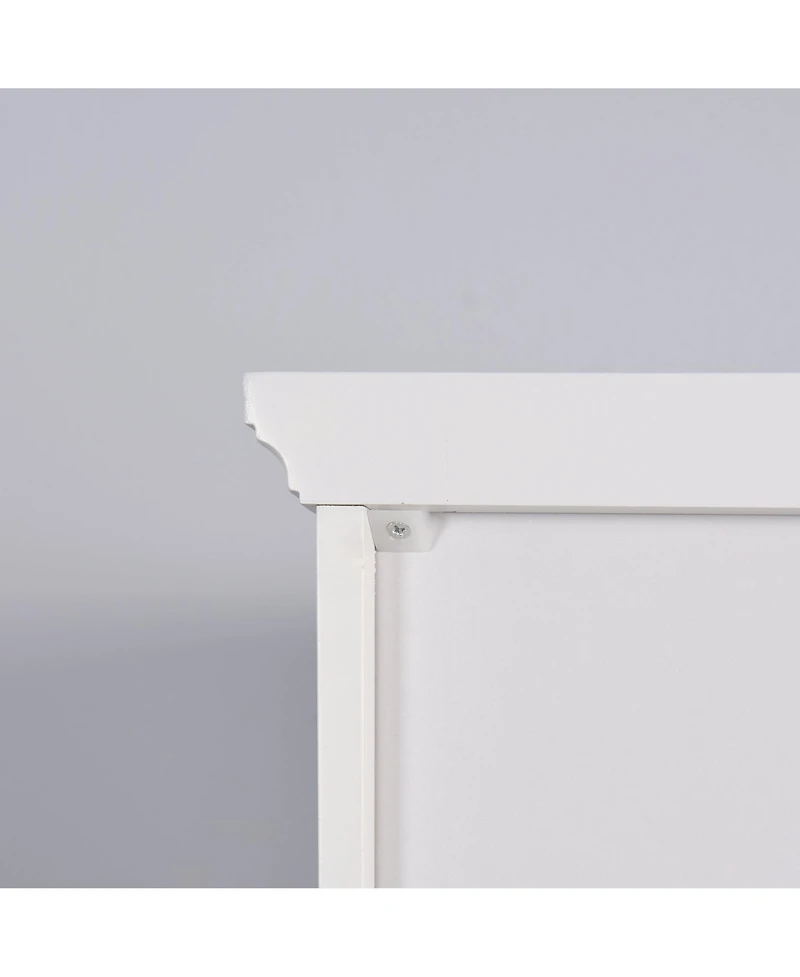 Bathroom Floor Storage Cabinet with 2 Doors Living Room Wooden Cabinet with 6 Shelves 15.75 x 11.81 x 66.93 inch