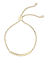 Devata Round Link Box Chain Slider Bolo Bracelet in 14K Gold, Fits 6.0 in to 8.0 in wrist, approx.4.5 grams