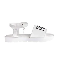 Bebe Little Girls Flat with Rhinestone Dangle Charm Sandals