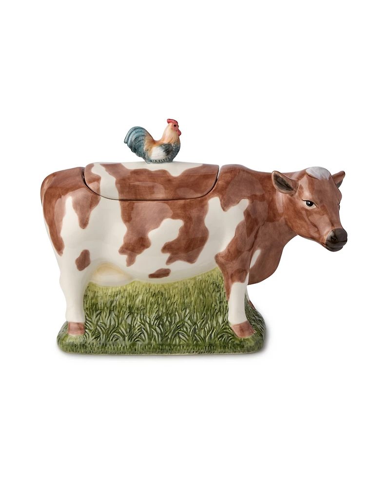 Certified International Vintage Farm 3-d Cow Cookie Jar