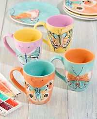 Certified International Butterflies Mugs, Set of 4