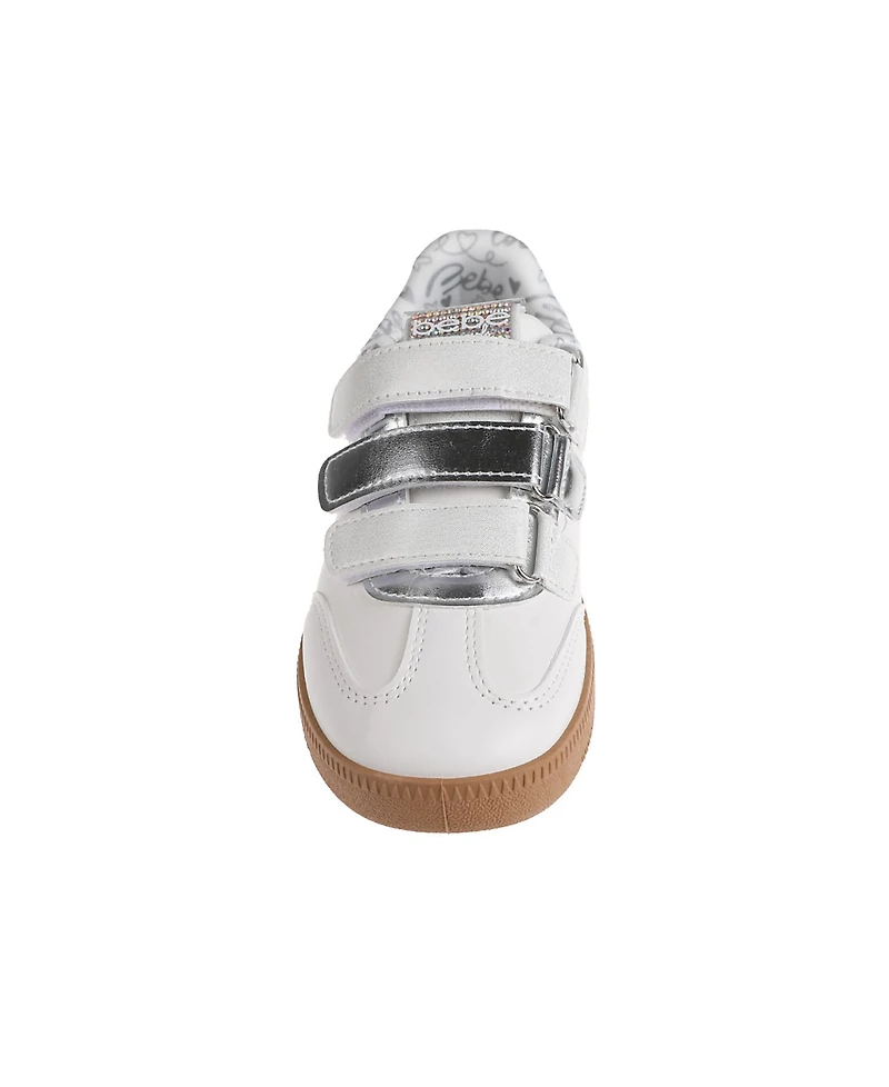 Bebe Little Girls Low Top with Multi Metallic Sneakers